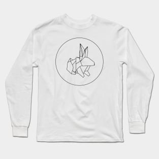 Origami Rabbit (Black) Long Sleeve T-Shirt